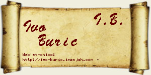 Ivo Burić vizit kartica